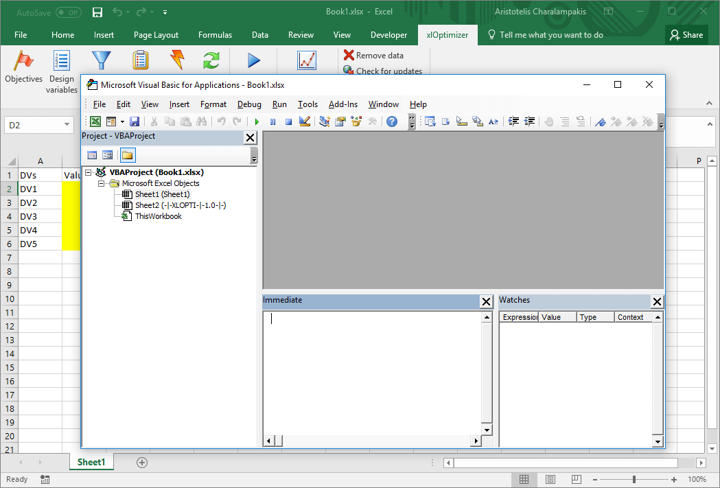 Opening of VBA editor